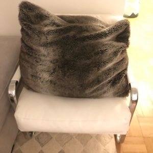 Faux fur throw pillow